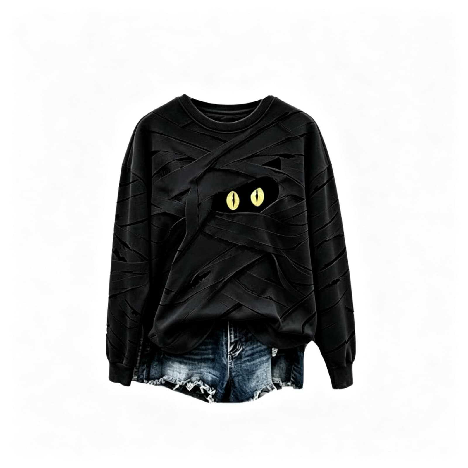 Women's Lace-Up Eye Print Casual Hoodie