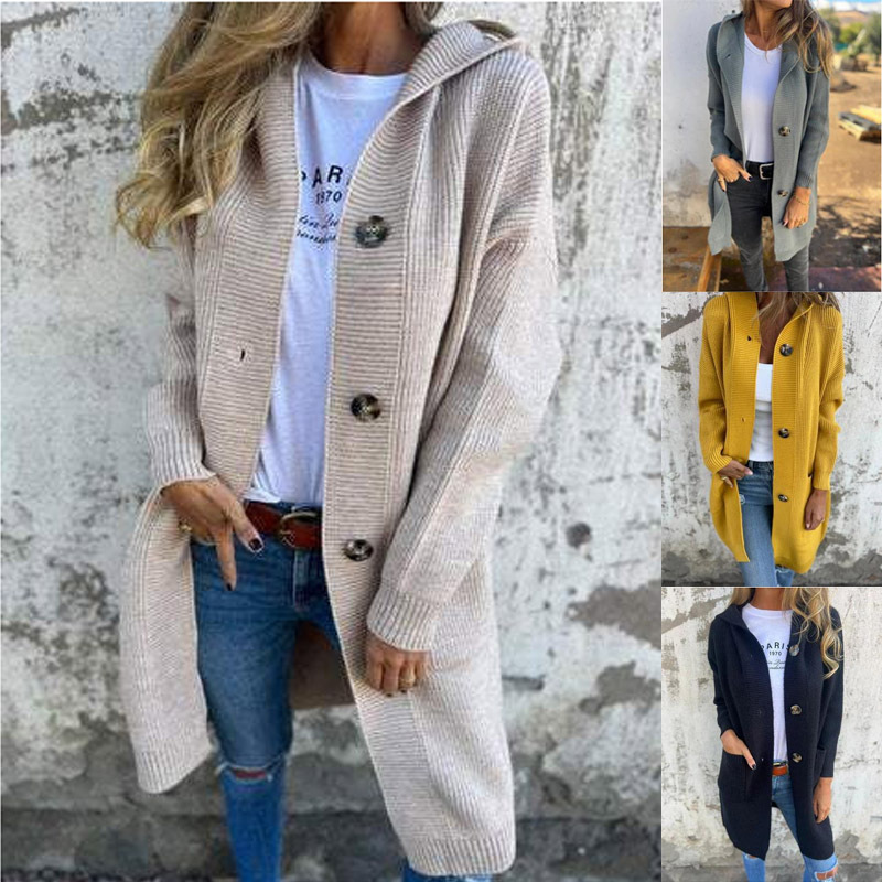 Women's Mid-Length Casual Knit Cardigan Sweater