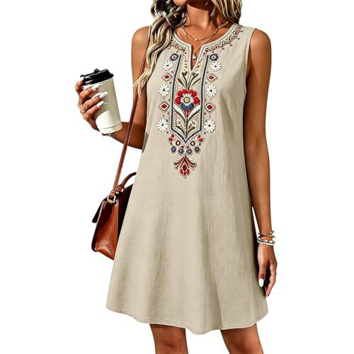 Women's Elegant Floral Print Ruched Sleeveless Midi Dress