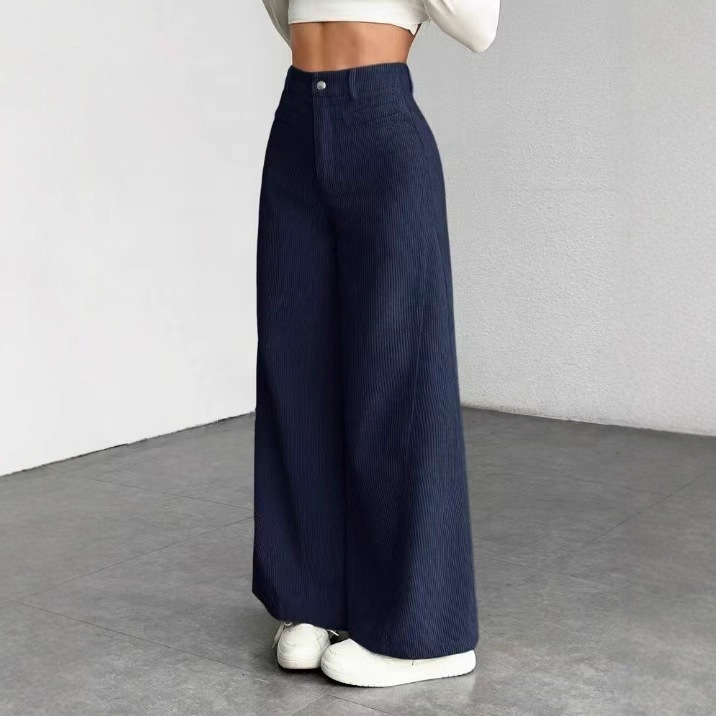 Corduroy High-Waist Wide-Leg Pants for Women