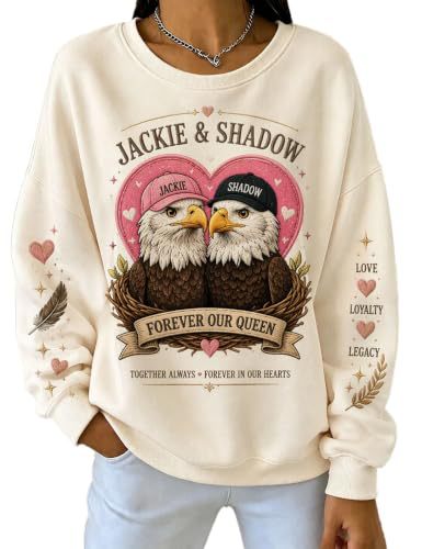 Women's Pumpkin Eagle Letter Heart Print Casual Sweatshirt