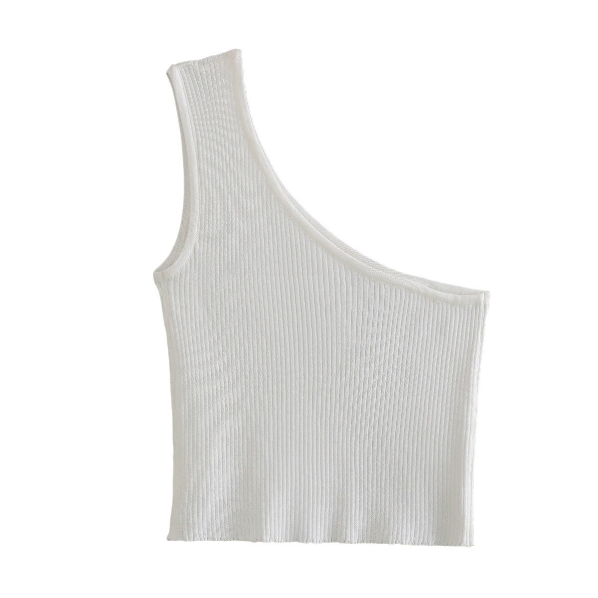Women's Sexy Slim Fit One-Shoulder Knit Top Solid Color
