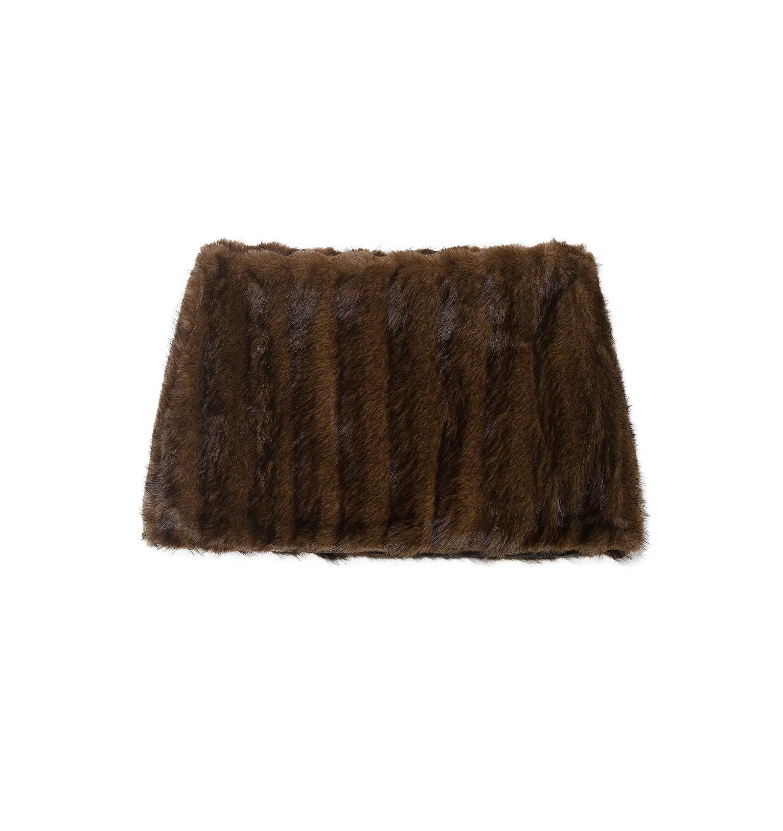 Women's Faux Fur Effect Jacket and Mini Skirt Set
