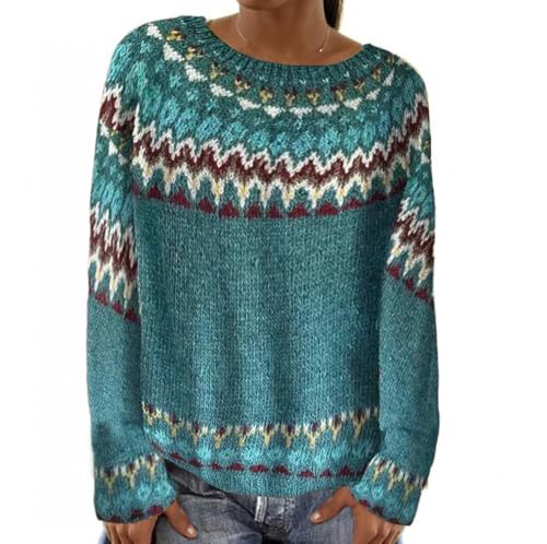 Women's Striped Paw Print Tribal Graphic Crewneck Sweatshirt