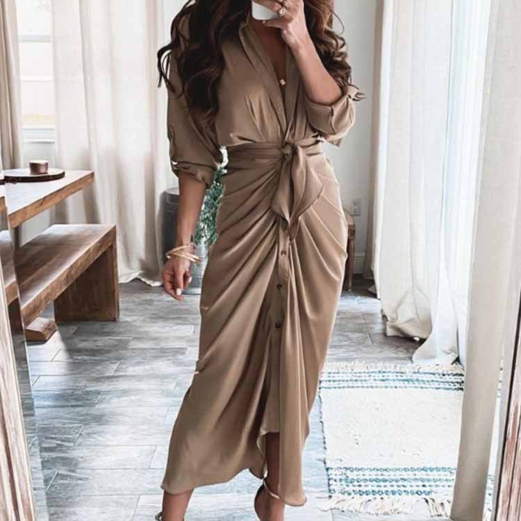 Women's Summer Tie-Waist Long Dress