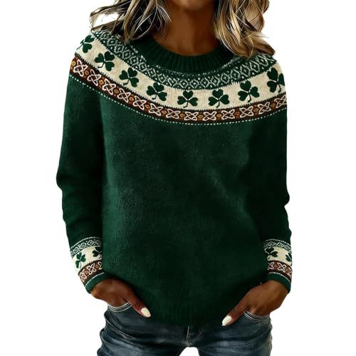 Women's Lucky Clover USA Flag Striped Print Sweatshirt