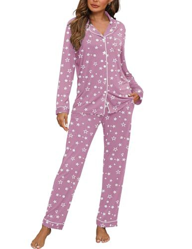 Women's Cuban Collar Polka Dot Print Long Sleeve Shirt Set