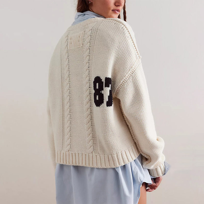 Women's Colorblock Knit Pullover Sweater Loose Long Sleeve Crew Neck