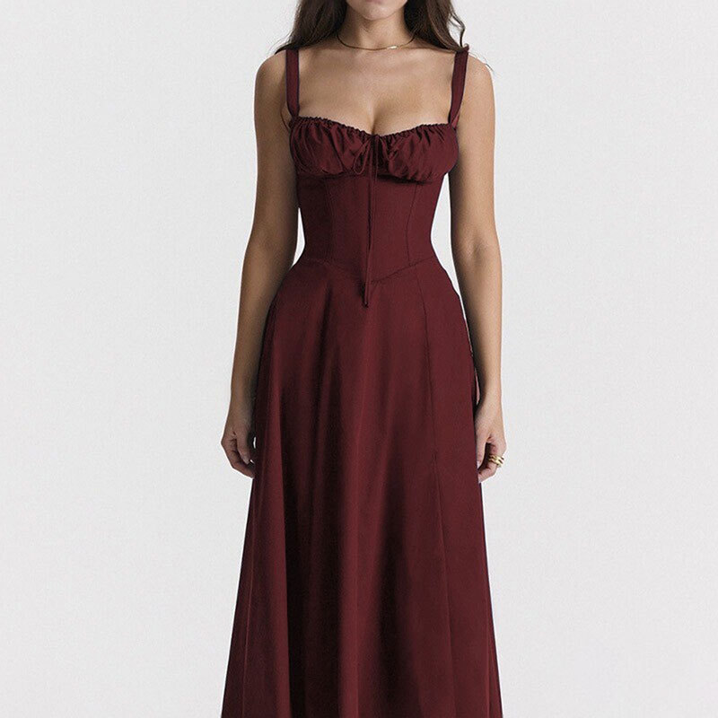 Floral French-Style Sleeveless A-Line Maxi Dress