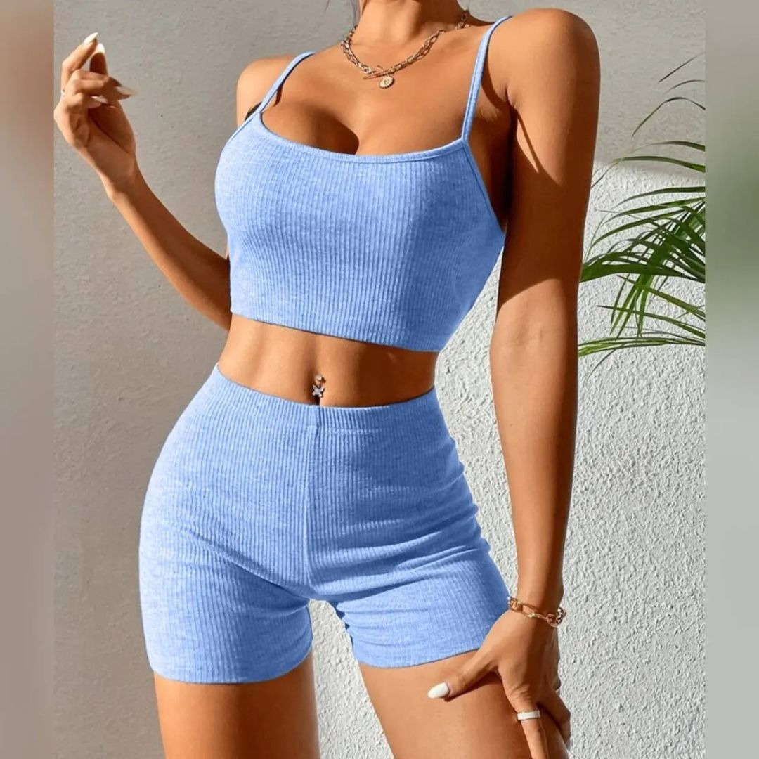 Women's Sleeveless Cami & Shorts Yoga Set