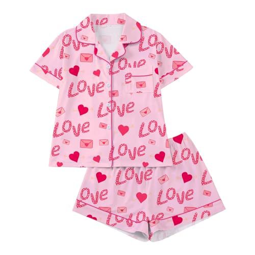 Women's Cuban Collar Short Sleeve Shirt Set with Ribbon Bow