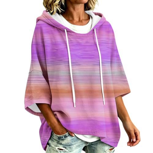 Colorful Striped 3D Print Loose Fit Hoodie