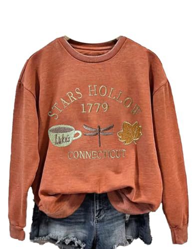 Women's Coffee Dragonfly Maple Leaf Letter Print Crewneck Sweatshirt