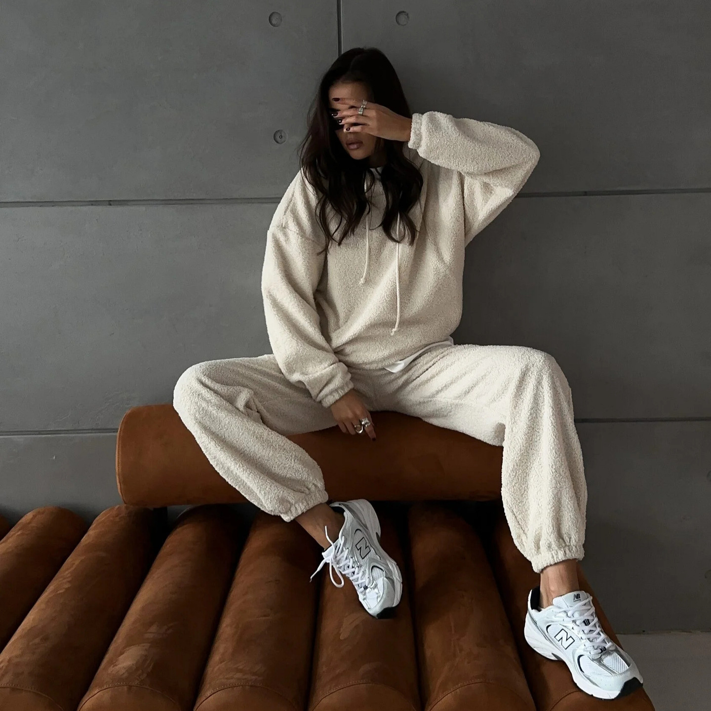 Women's Fleece Zip Pullover Hoodie and Pants Set