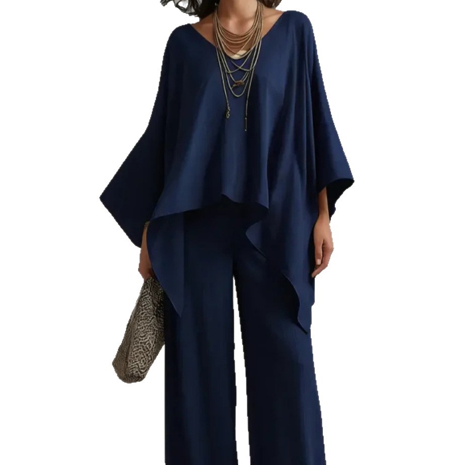 Women's Cotton-Linen Solid Color Loose Casual Two-Piece Pants Set