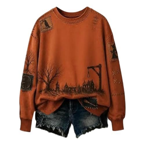 Women's Pumpkin Ribbon Halloween Print Casual Sweatshirt