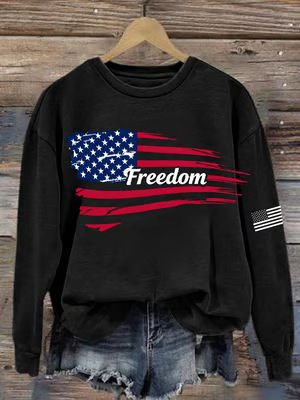 Women's American-Style Freedom Graphic Crewneck Sweatshirt