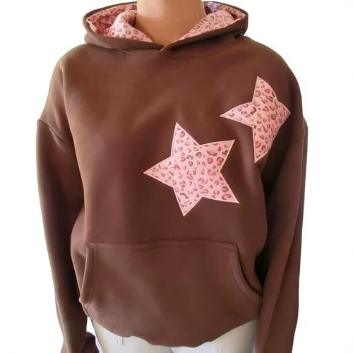 Women's Star Leopard Print Casual Hoodie