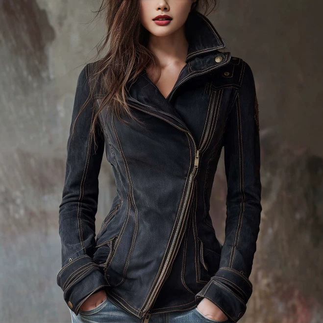 Retro Washed Zip-Up Jacket