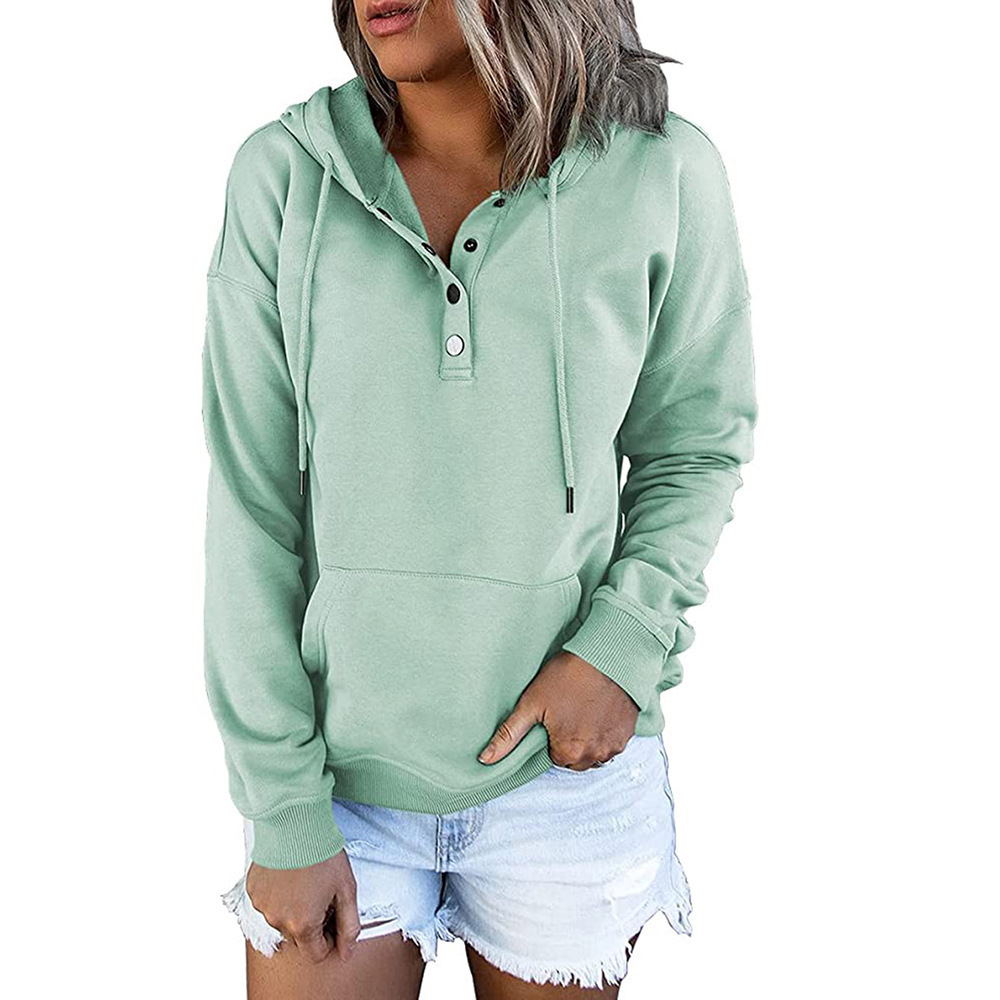Women's Long-Sleeve Loose Hooded Sweatshirt