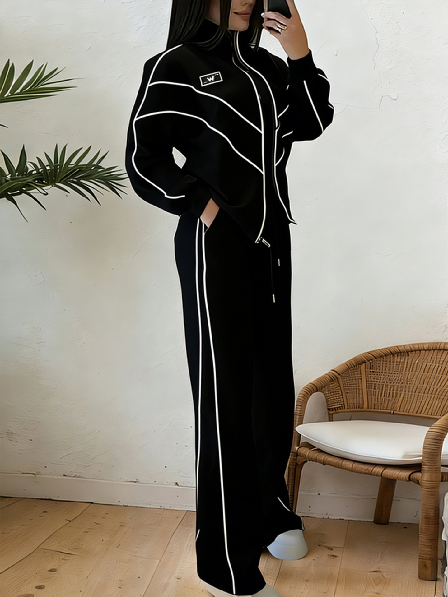 Men's Two-Piece Tracksuit with Jacket and Casual Pants