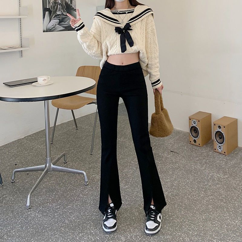 High-Waist Split-Hem Flare Pants for Women