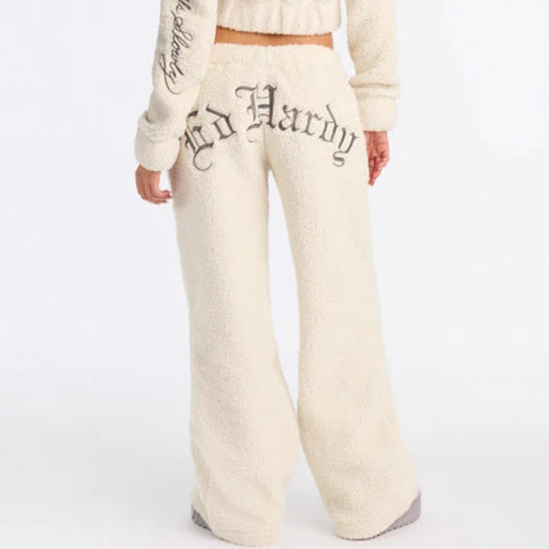 Women's Fleece Hooded Zip-Up Embroidered Tracksuit Set