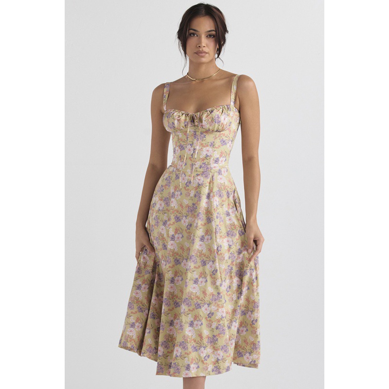 Women's Sleeveless A-Line Midi Dress Solid Color Commuter Style
