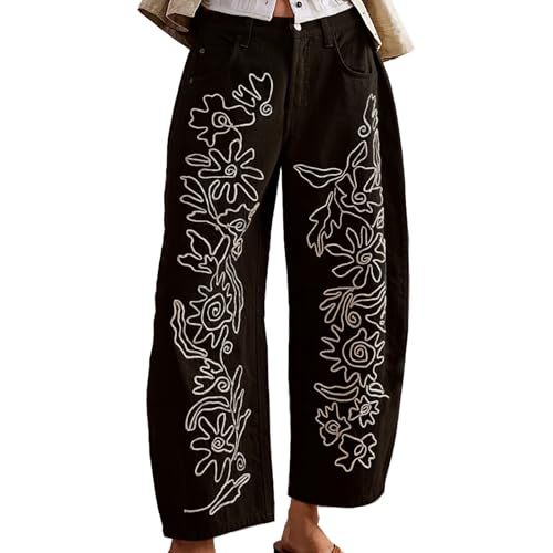 Women's Camo Floral Print Casual Straight-Leg Pants