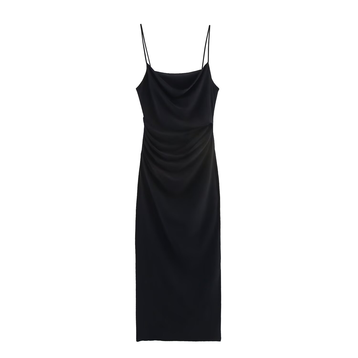 Pleated Bodycon Cami Dress Sleeveless Midi