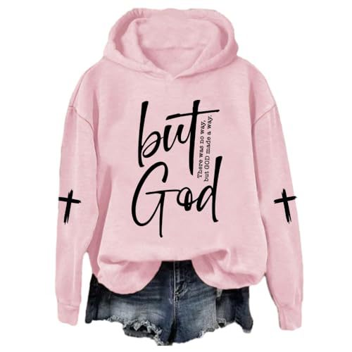 Women's Letter Cross Print Casual Hoodie