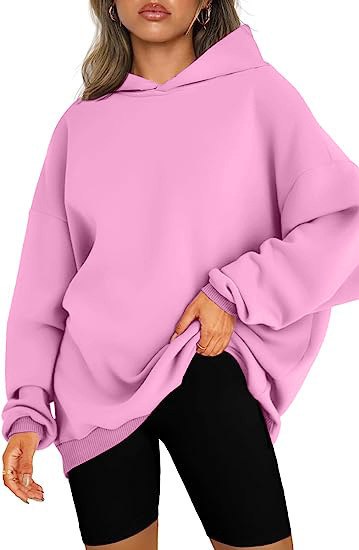 Women's Oversized Fleece-Lined Hooded Pullover Sweatshirt