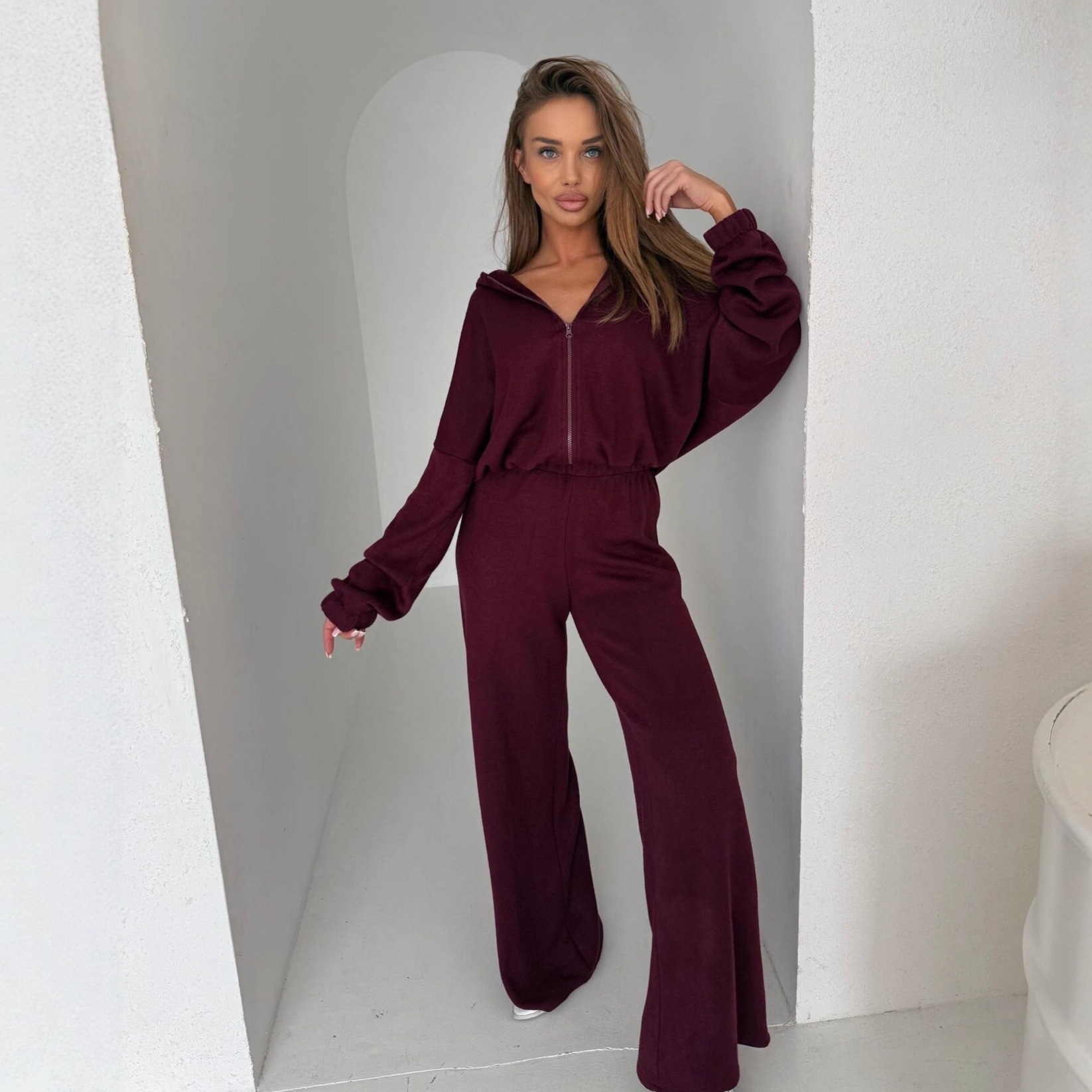 Women's Long Sleeve Casual Athleisure Two-Piece Set