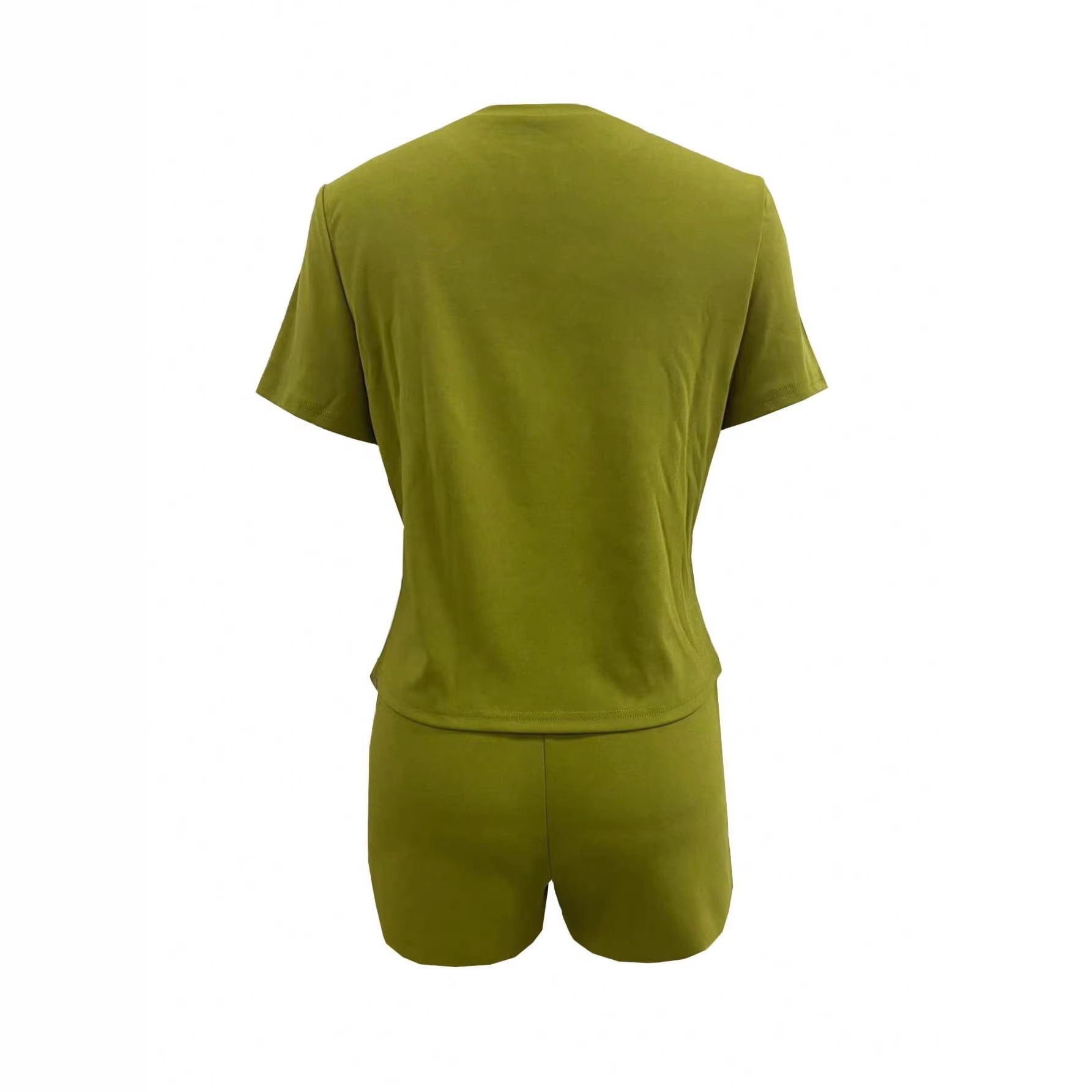 Crane Print Short Sleeve T-Shirt and Drawstring Shorts Set
