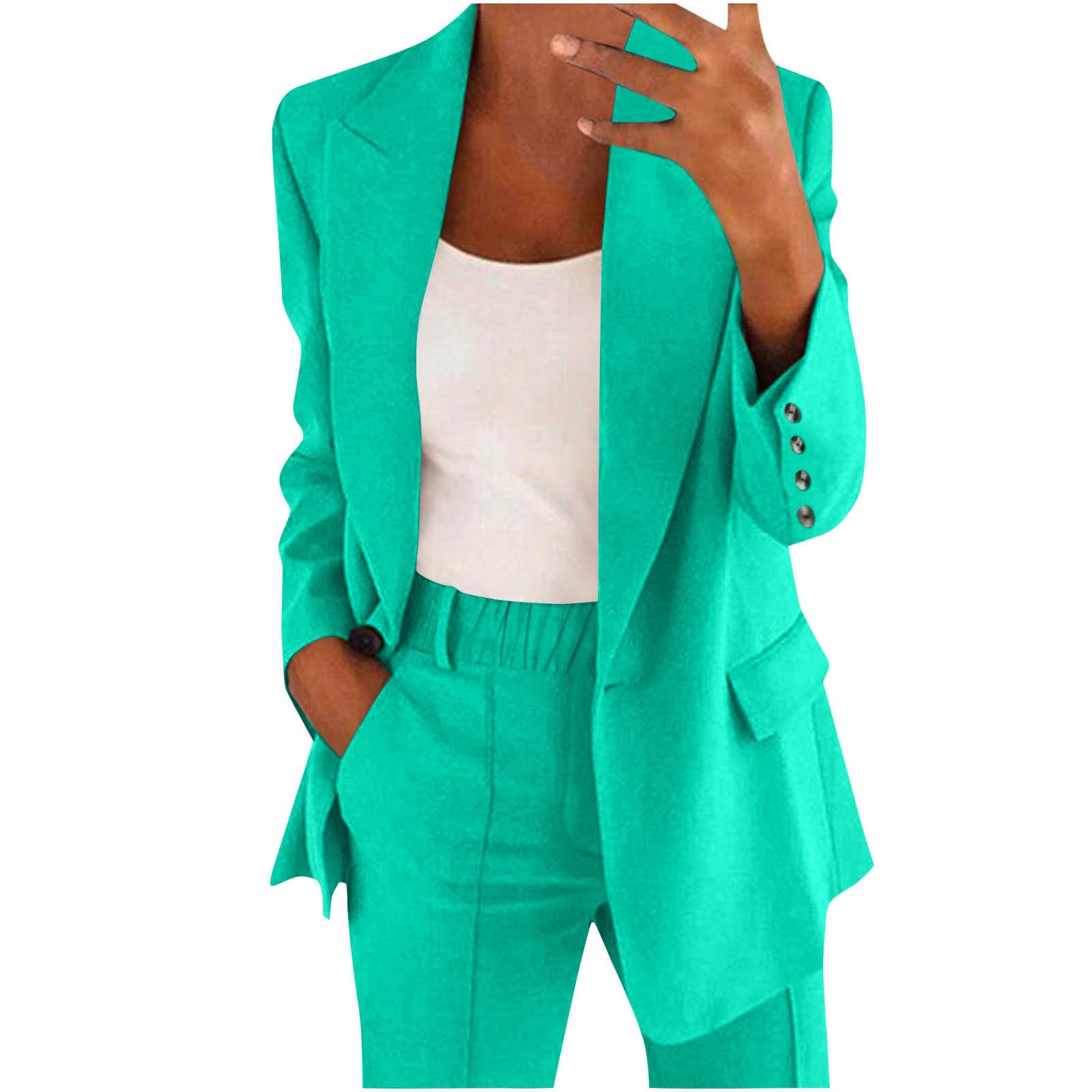 2026 New Cross-Border European & American Fall/Winter Women's Commuter Suit Set – Elegant Long-Sleeve Blazer and Pants Two-Piece Set for Women