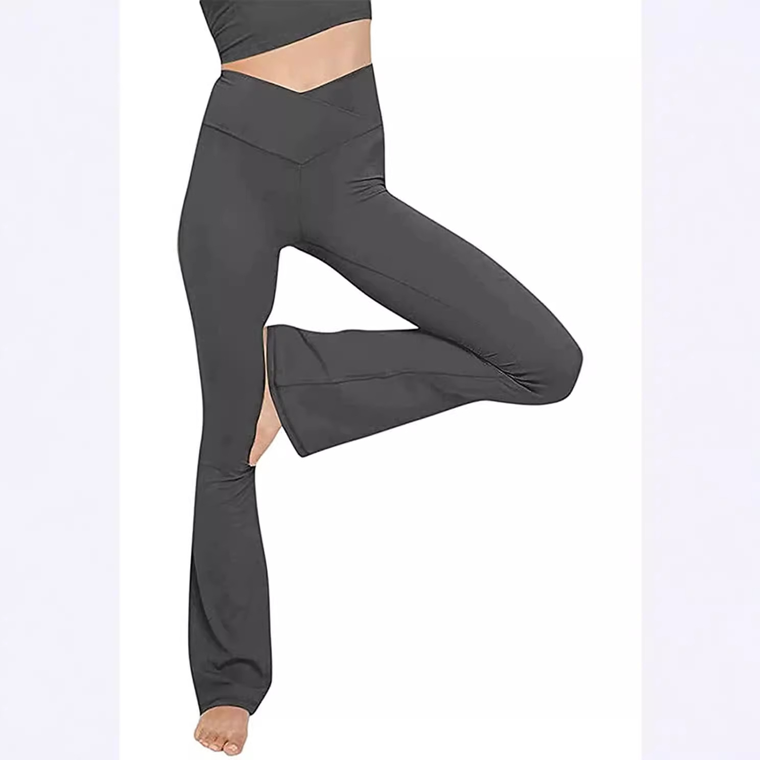 High-Waist Loose Yoga Pants Comfortable Casual Woven Polyester