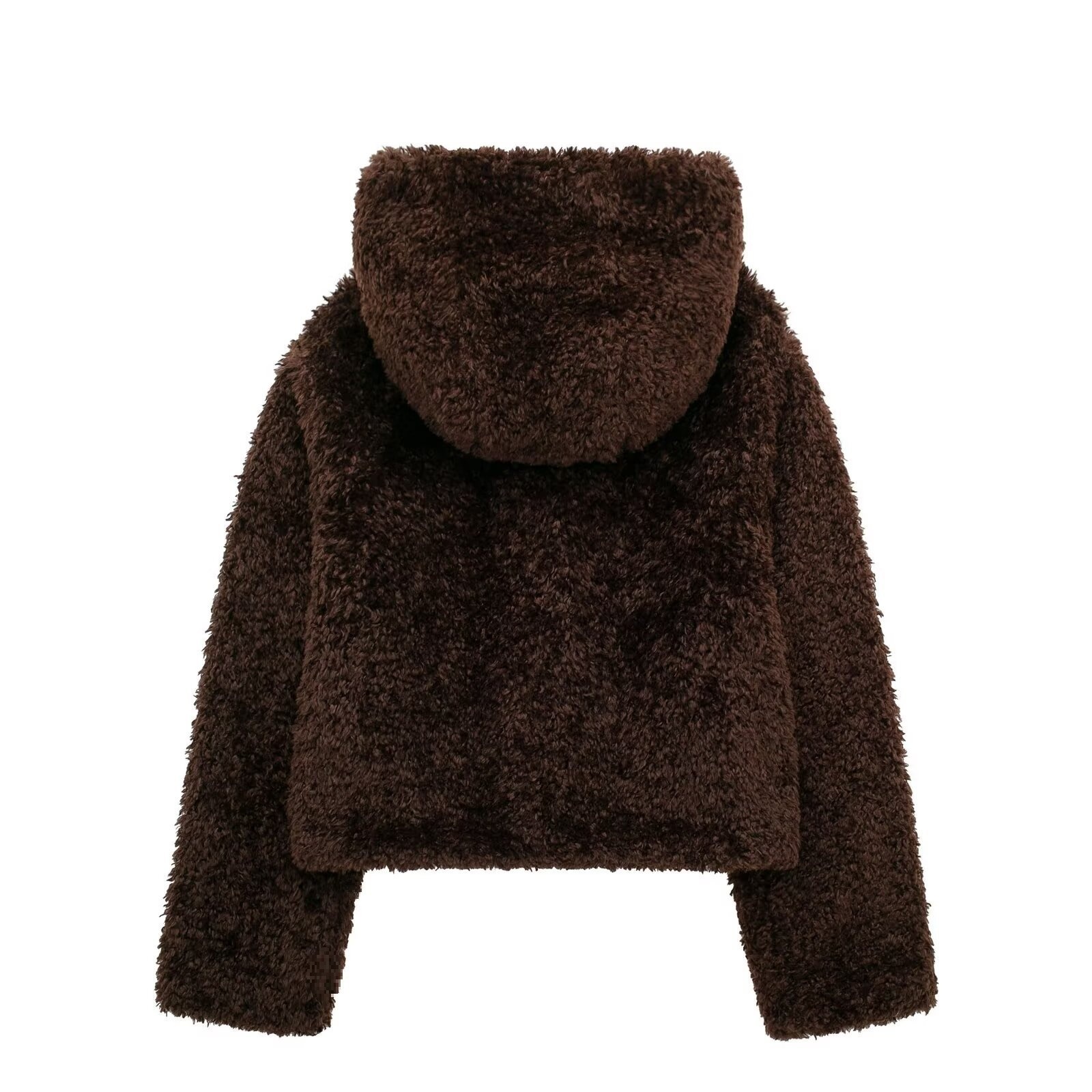Women's Faux Fur Coat with Knot Button Detail