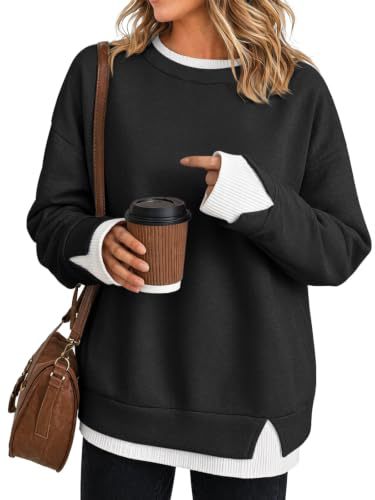 Women's Faux-Layer Loose Casual Long-Sleeve Sweatshirt