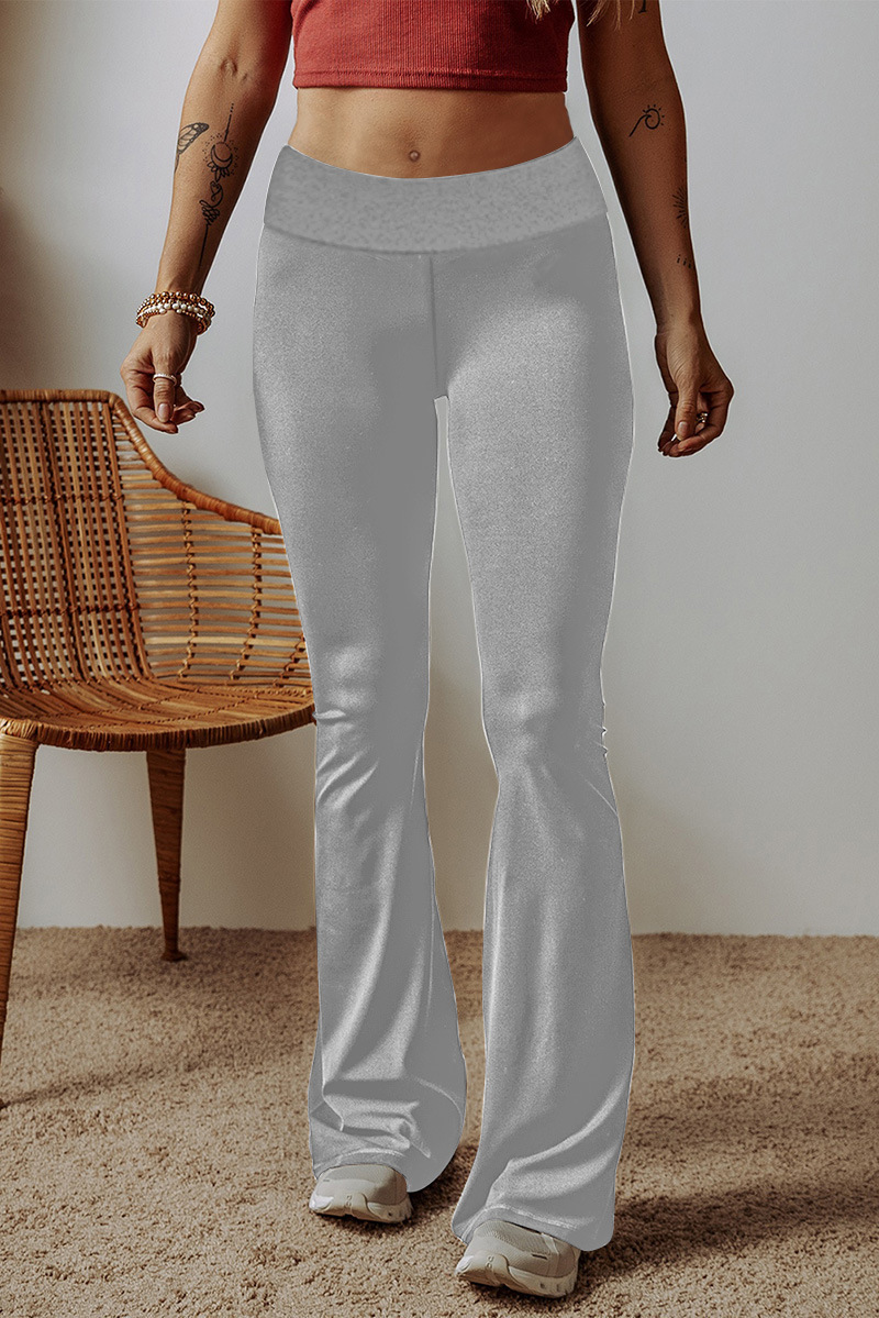 Solid Color High-Waist Skinny Pants