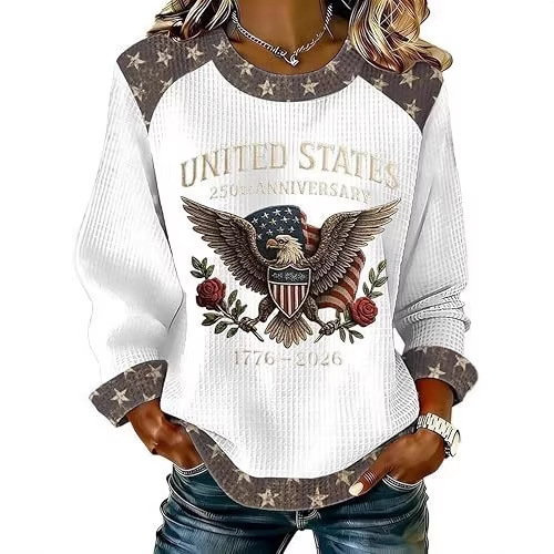 Women's Star Eagle Print Crewneck Sweatshirt