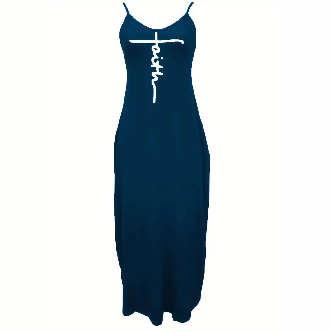 Women's Floral Print V-Neck Cami Maxi Dress with Full Skirt