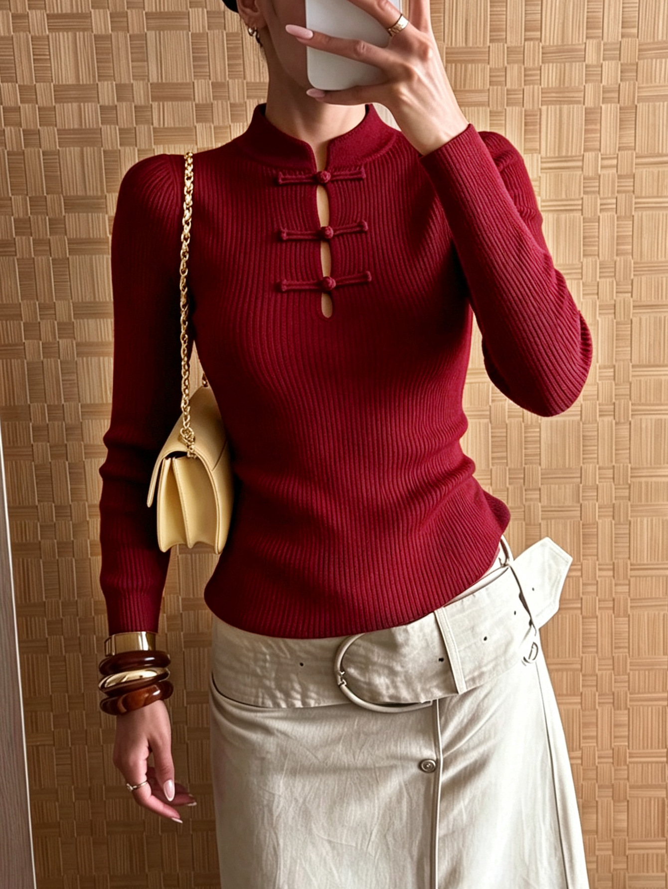 Women's Chinese Style Retro Slimming Knit Top