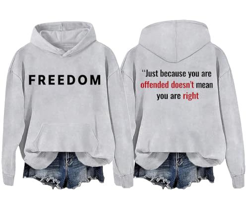Freedom Patriotic Print Hoodie for Women