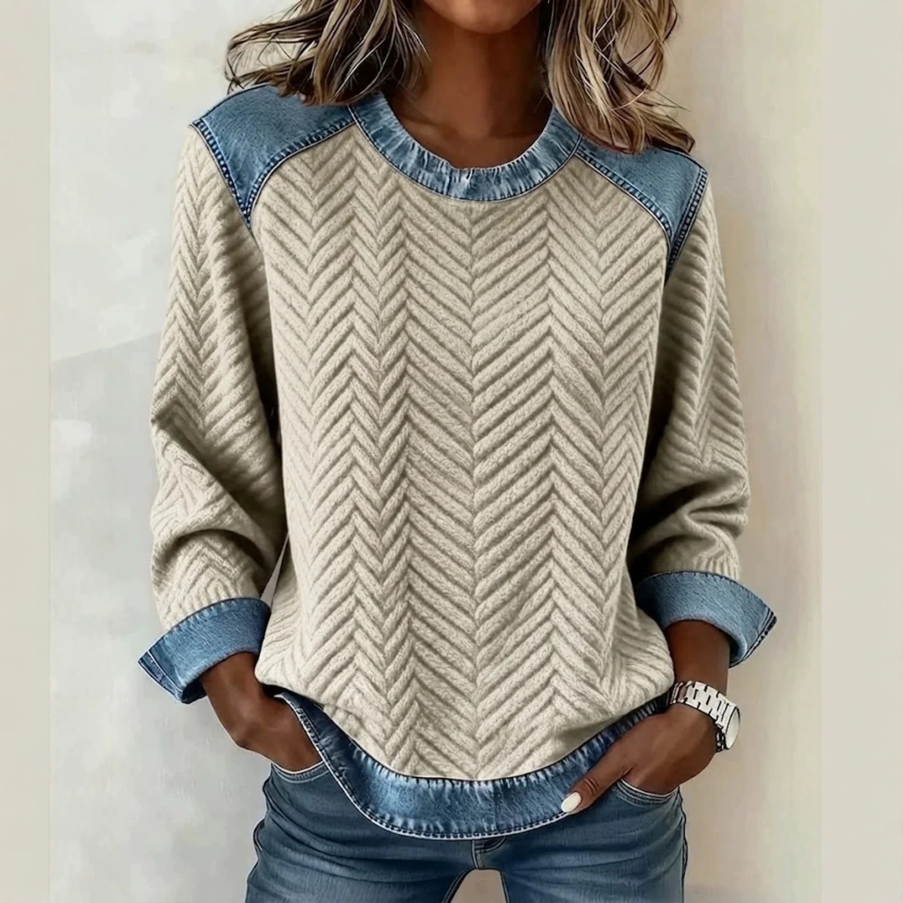 Women's Solid Print Casual Sweatshirt