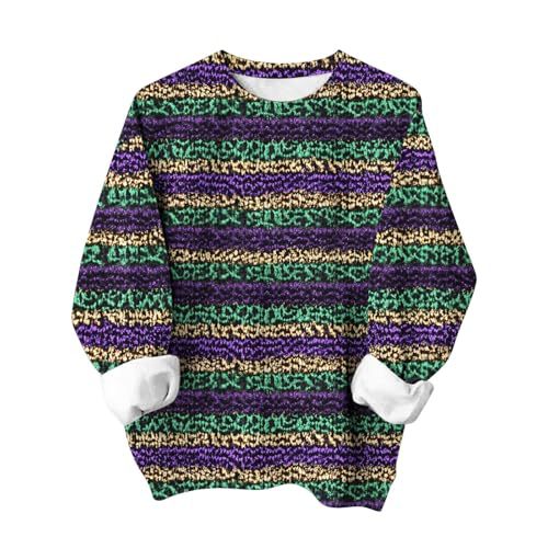 Women's St. Patrick's Day Mask Print Crewneck Sweatshirt