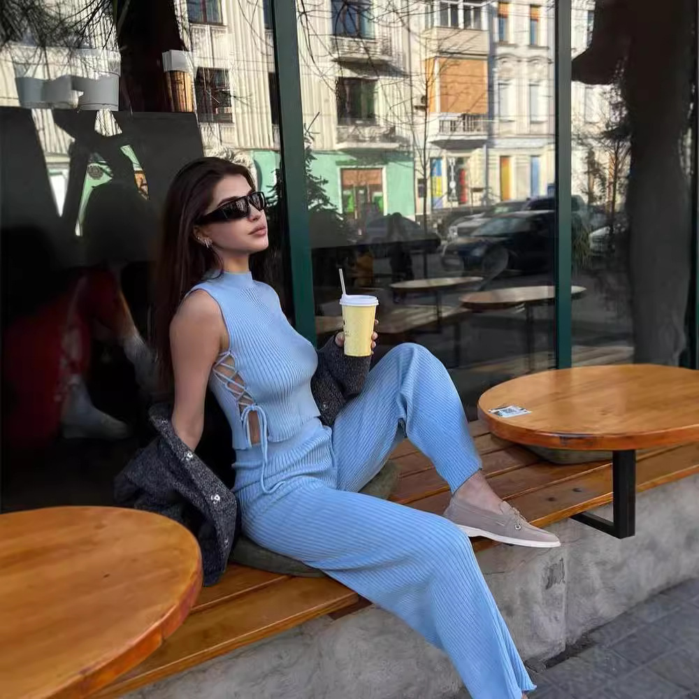 Sexy Knit Cami Top and Pants Set
