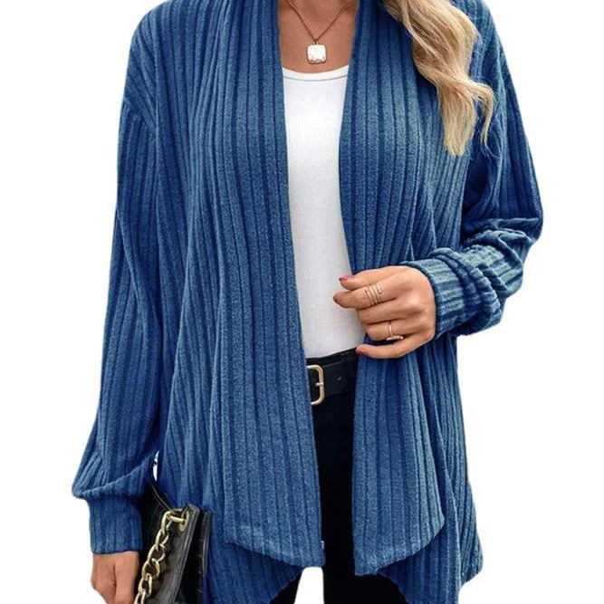 Women's Solid Color Loose Cardigan Sweater Coat