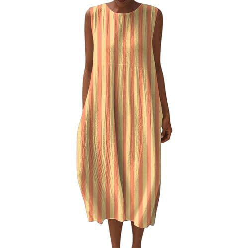 Women's Vintage Floral Print Sleeveless Midi Dress