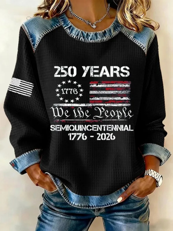 Women's Letter Print Crewneck Sweatshirt Casual Pullover