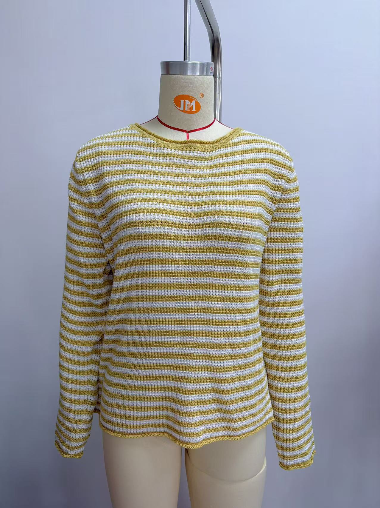 Striped Crewneck Pullover Sweater